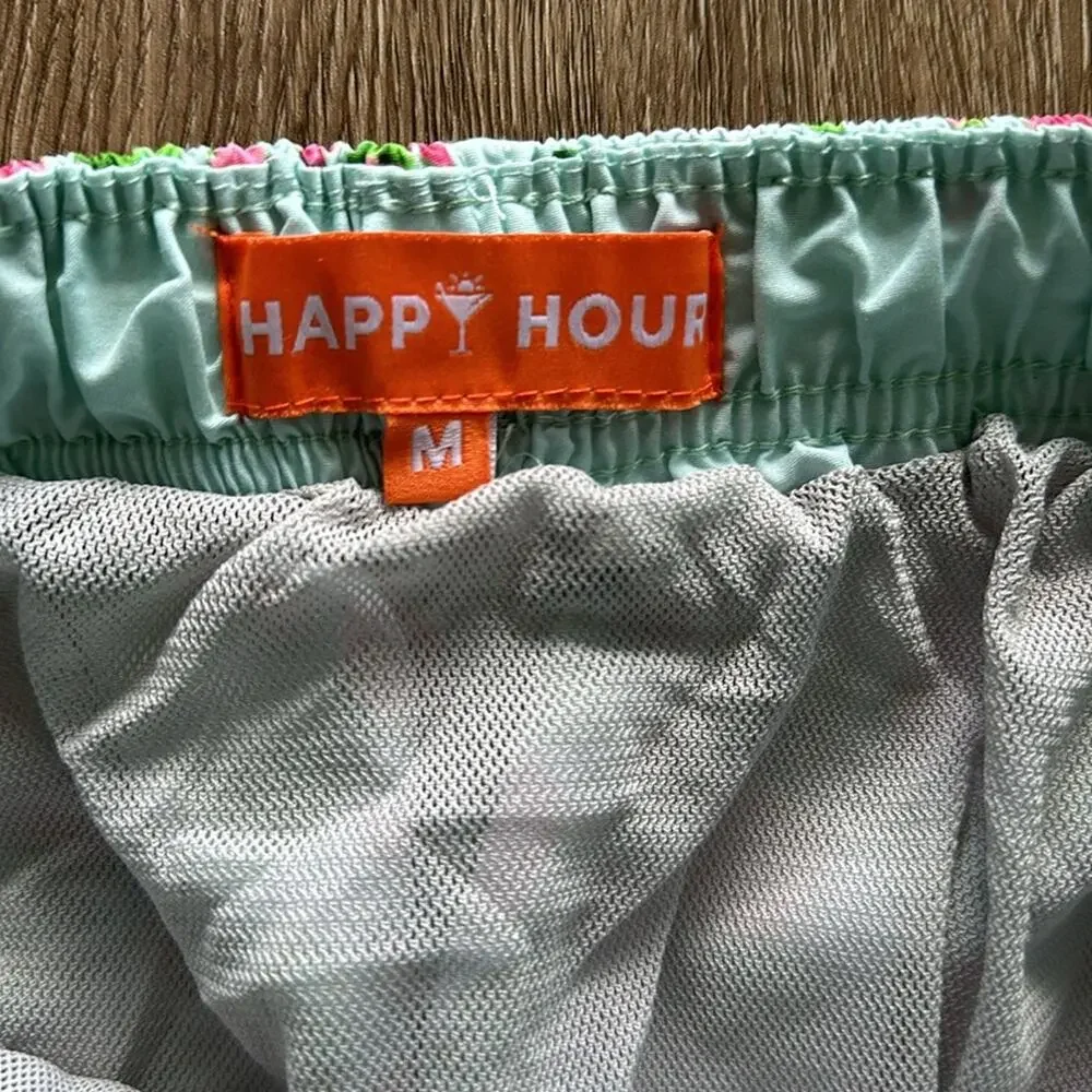 Happy Hour Swim Trunks Guava‎ Print Size Medium
